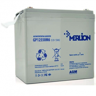 Акумулятор мультигелевий Merliоn AGM GP12550M6 12V 55Ah Q1 Акумулятор мультигелевий Merliоn AGM GP12550M6 12V 55Ah Q1